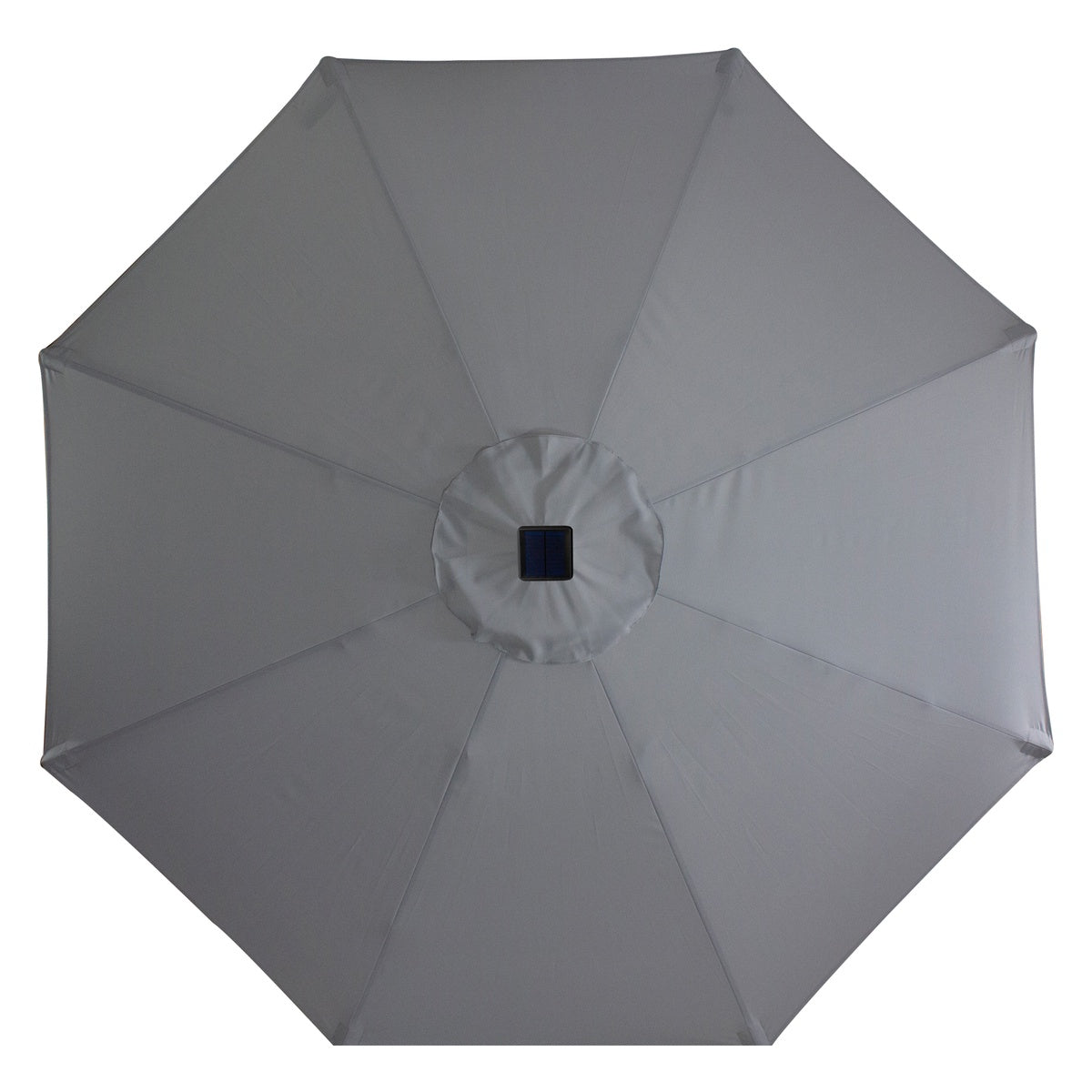  Northlight 9ft Solar Lighted Outdoor Patio Market Umbrella With Hand Crank and Tilt  Gray - Default Title - Bonton