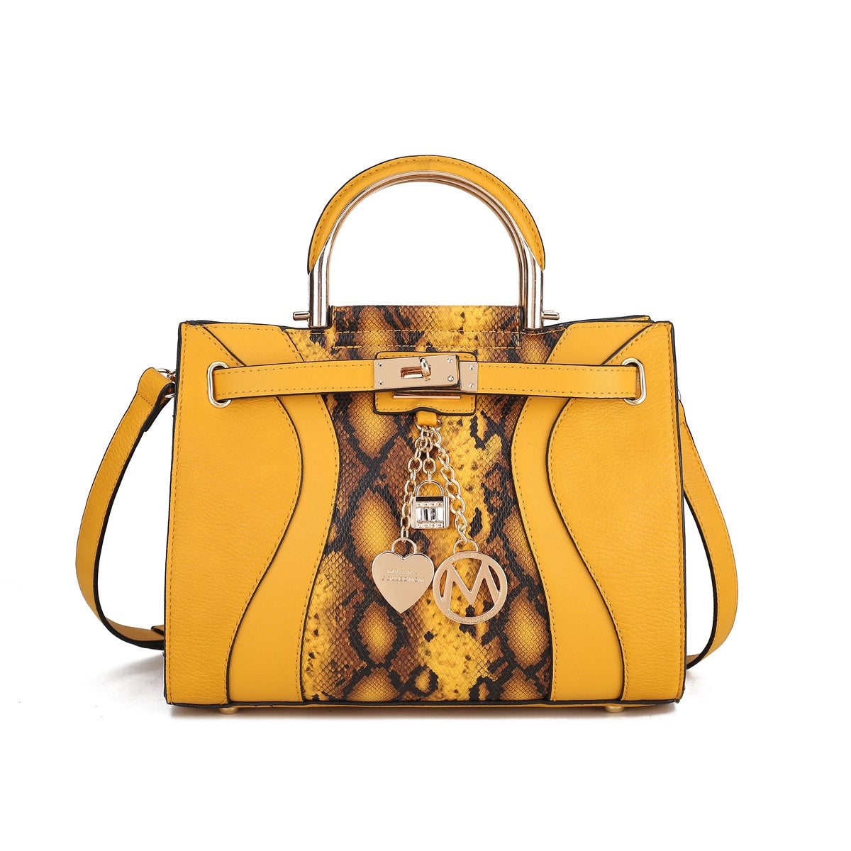  MKF Collection Cassia Snake Embossed Vegan Leather Womens Satchel Handbag - Snake Black - Bonton