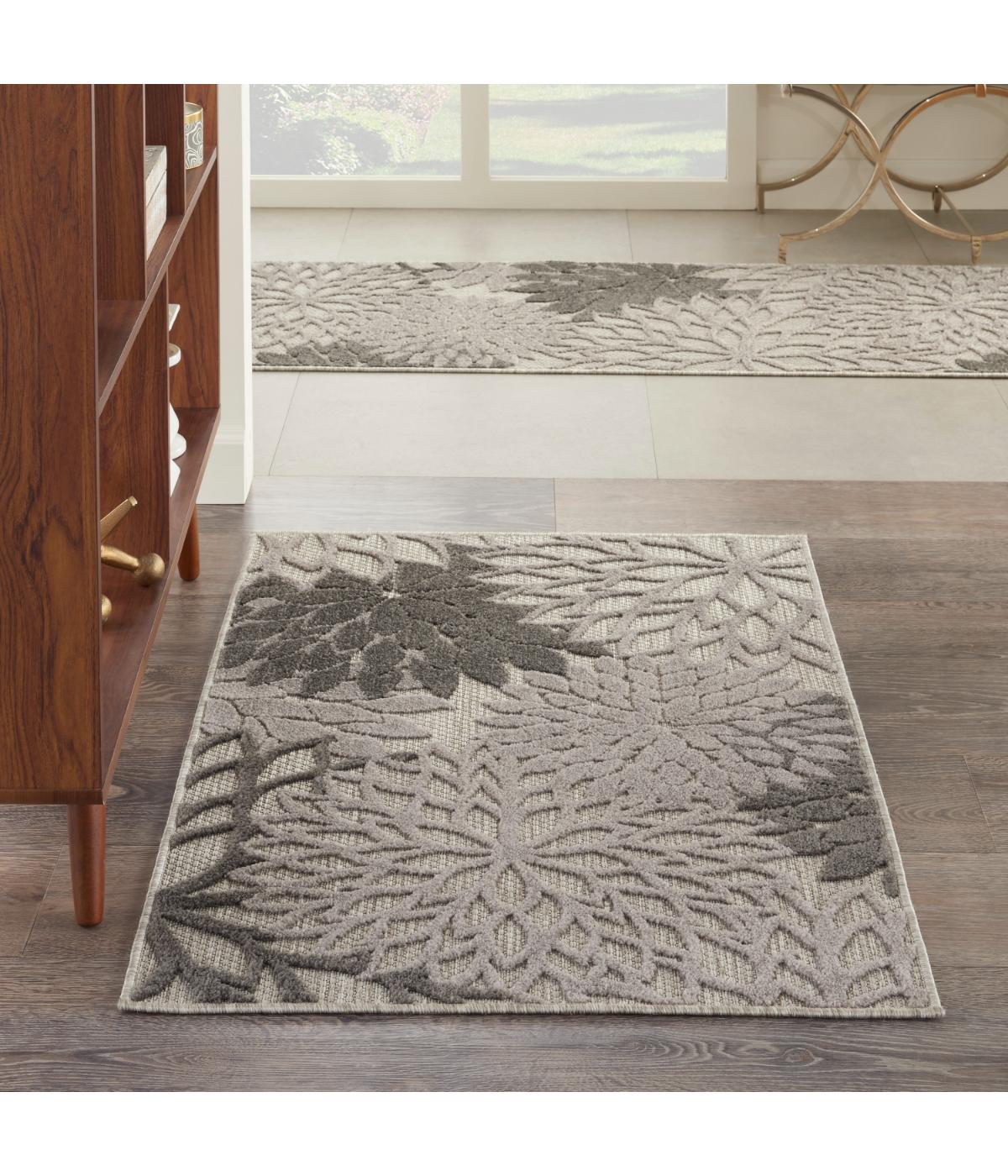  Nourison Aloha Tropical Rug Silver Grey - Silver Grey - Bonton