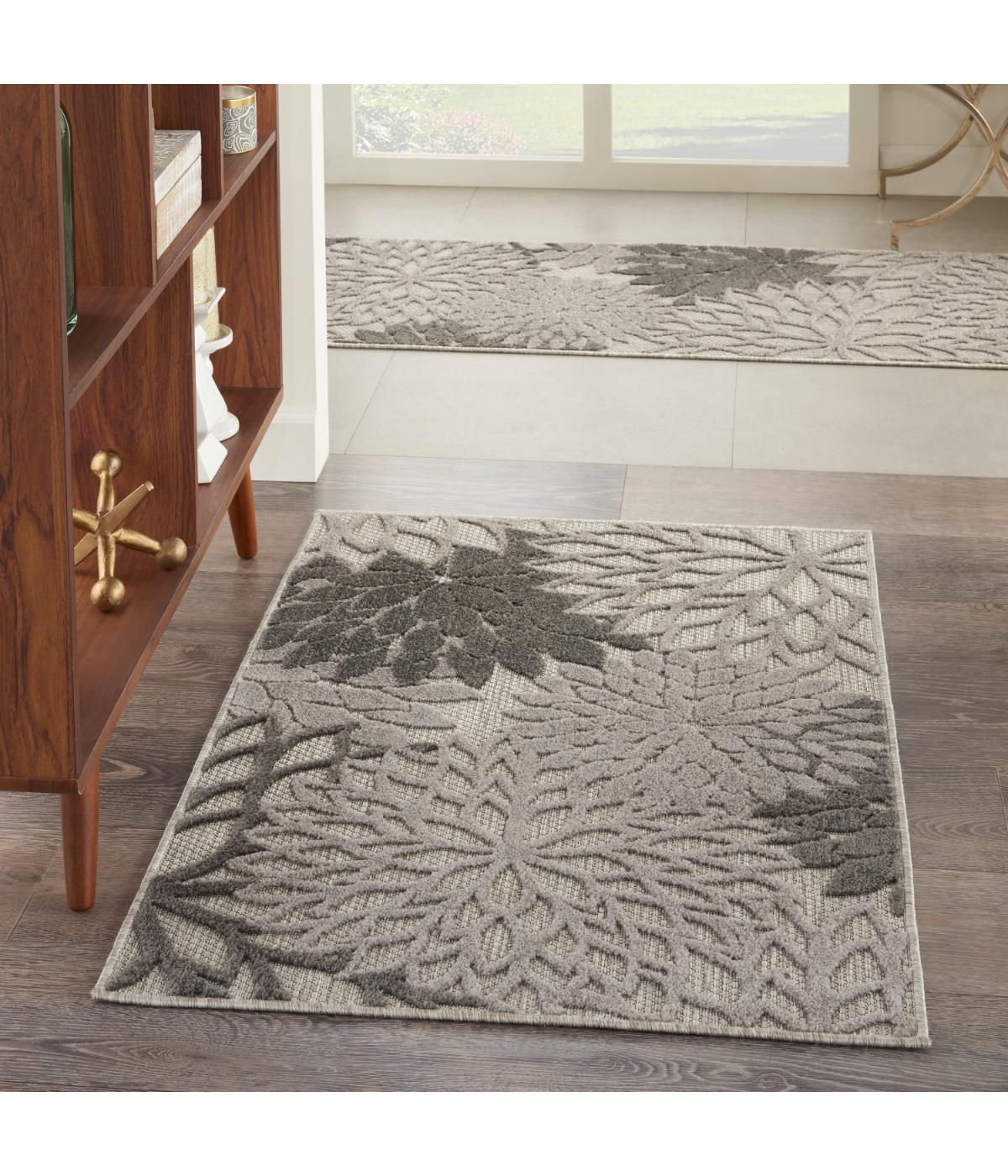  Nourison Aloha Tropical Rug Silver Grey - Silver Grey - Bonton