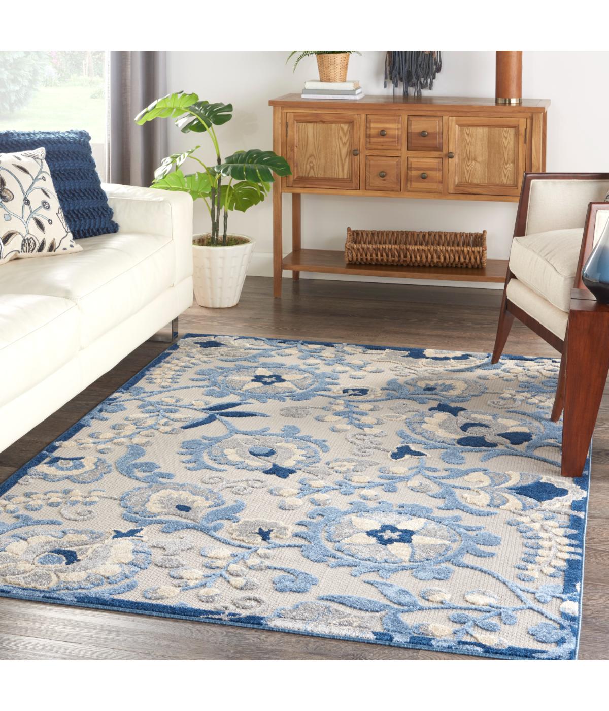  Nourison Aloha Farmhouse Rug Blue/Grey - Blue/Grey - Bonton