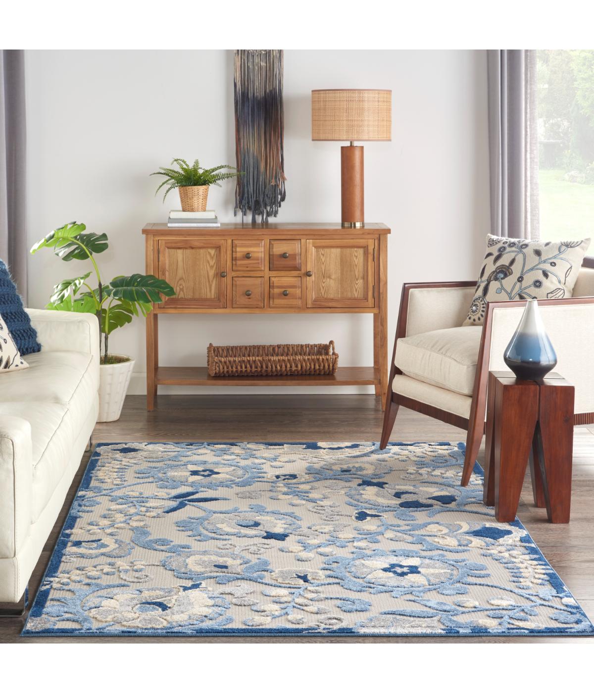  Nourison Aloha Farmhouse Rug Blue/Grey - Blue/Grey - Bonton