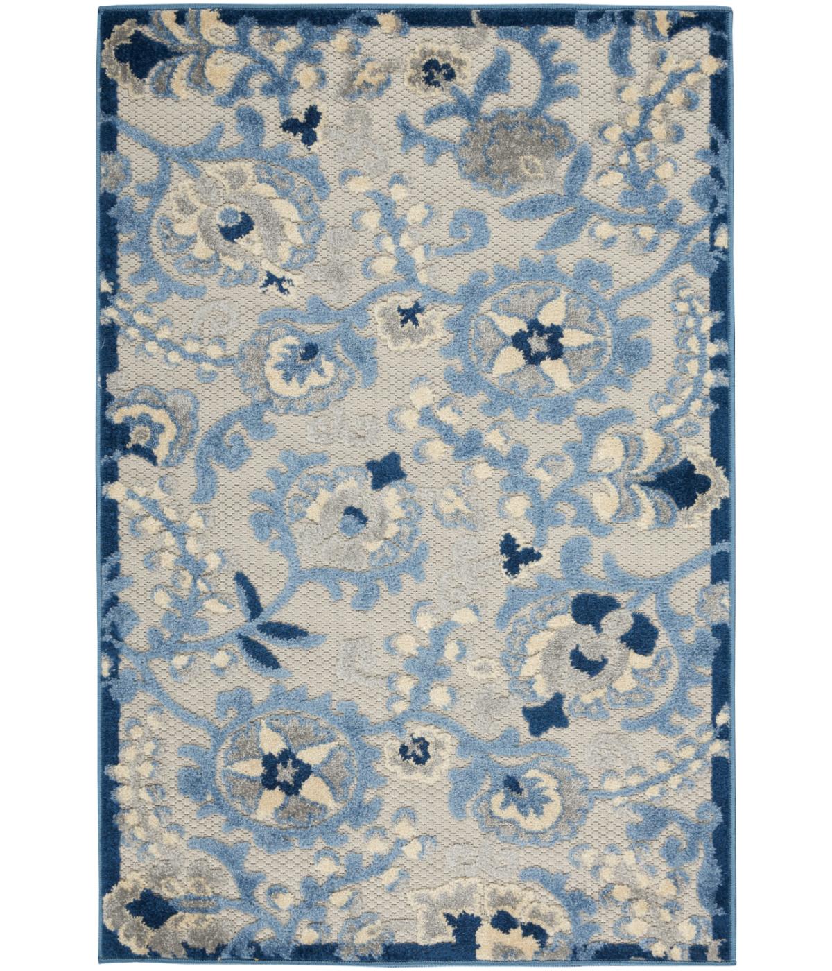  Nourison Aloha Farmhouse Rug Blue/Grey - Blue/Grey - Bonton