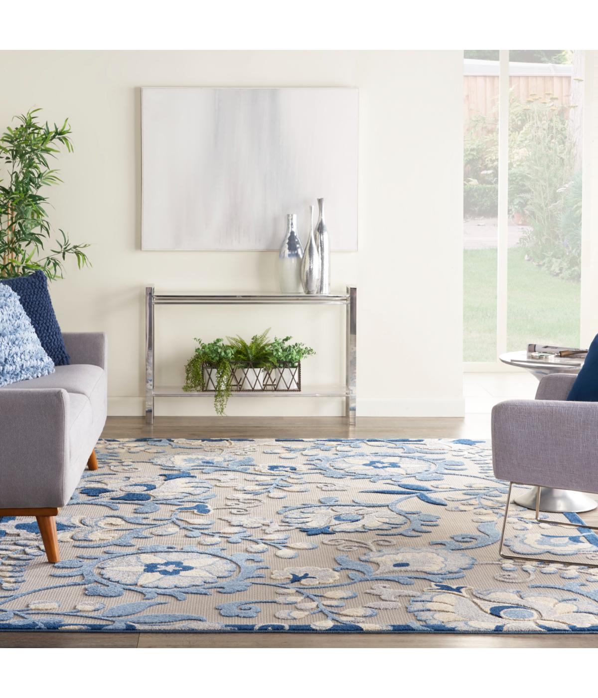  Nourison Aloha Farmhouse Rug Blue/Grey - Blue/Grey - Bonton