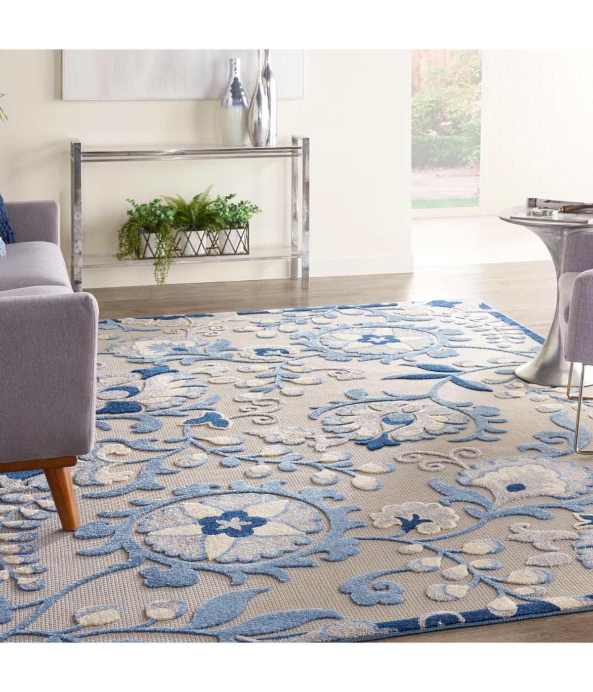  Nourison Aloha Farmhouse Rug Blue/Grey - Blue/Grey - Bonton