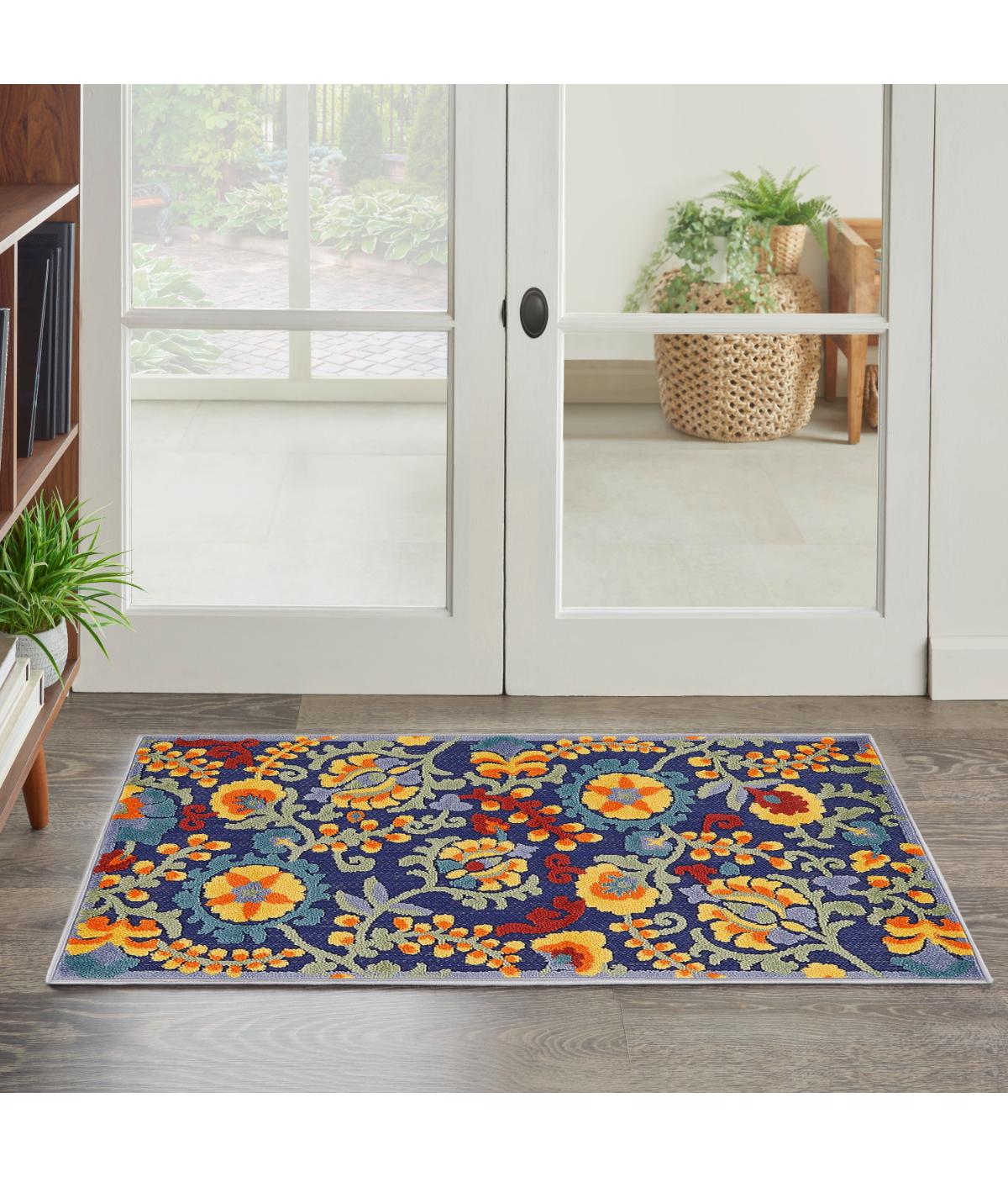  Nourison Aloha Outdoor Rug Navy Multicolor - Navy Multicolor - Bonton