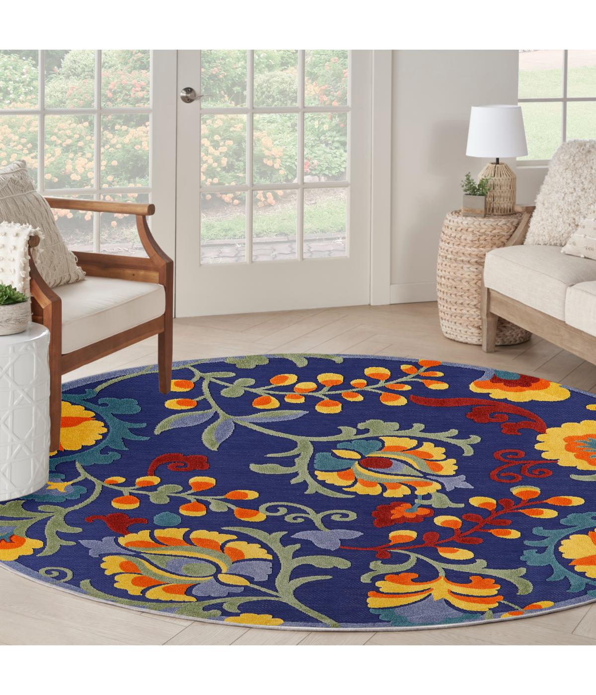  Nourison Aloha Outdoor Rug Navy Multicolor - Navy Multicolor - Bonton