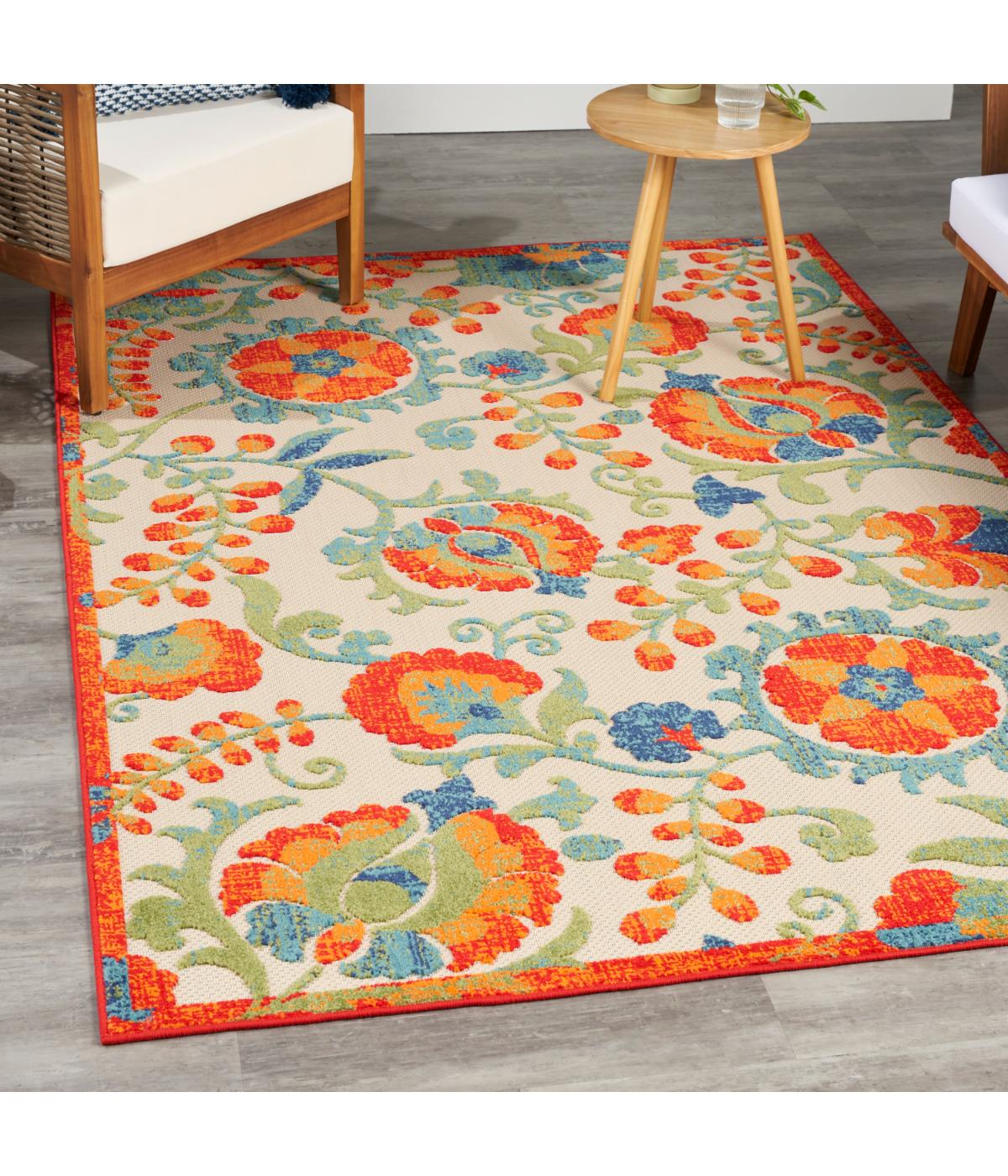  Nourison Aloha Farmhouse Rug Red Multicolor - Red Multicolor - Bonton