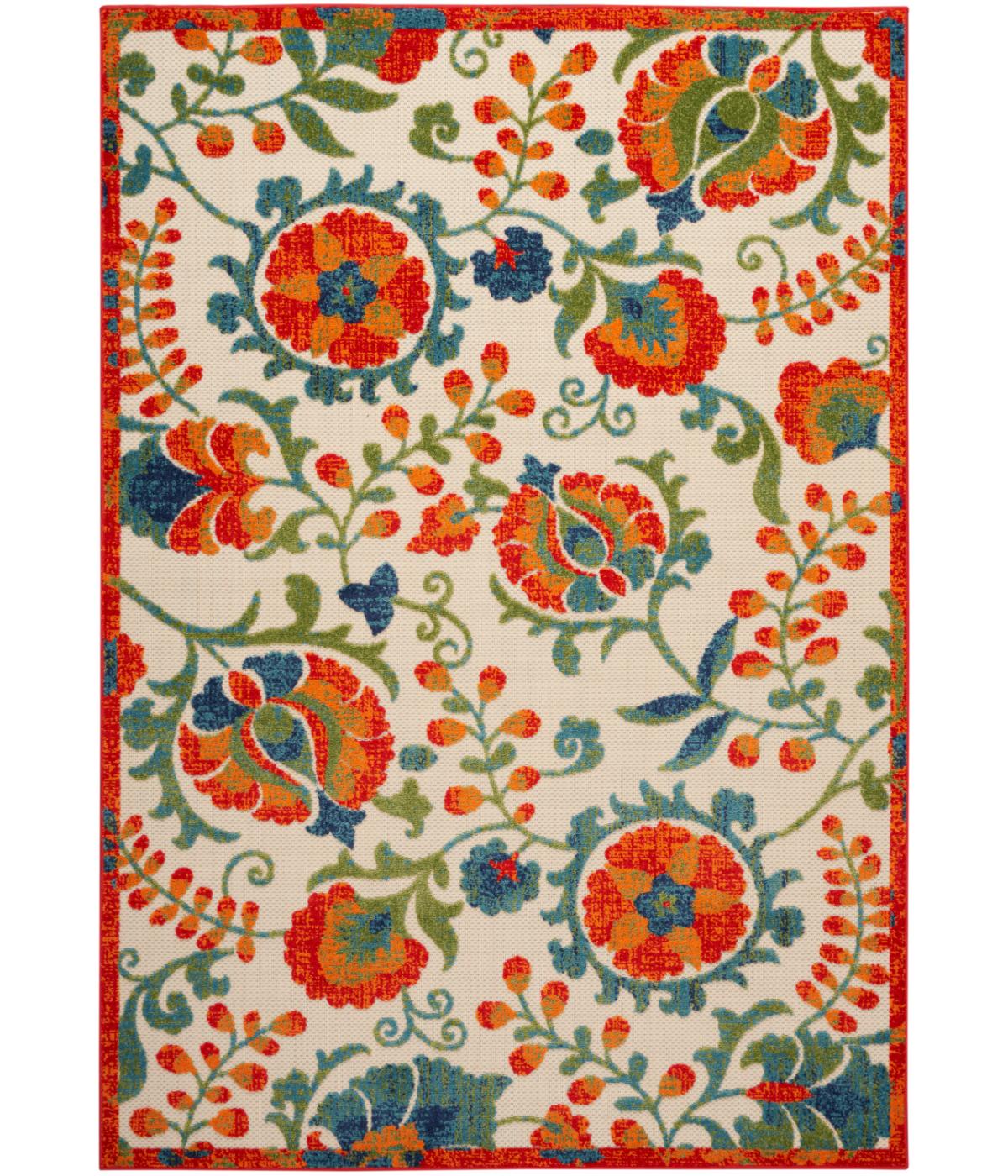  Nourison Aloha Farmhouse Rug Red Multicolor - Red Multicolor - Bonton