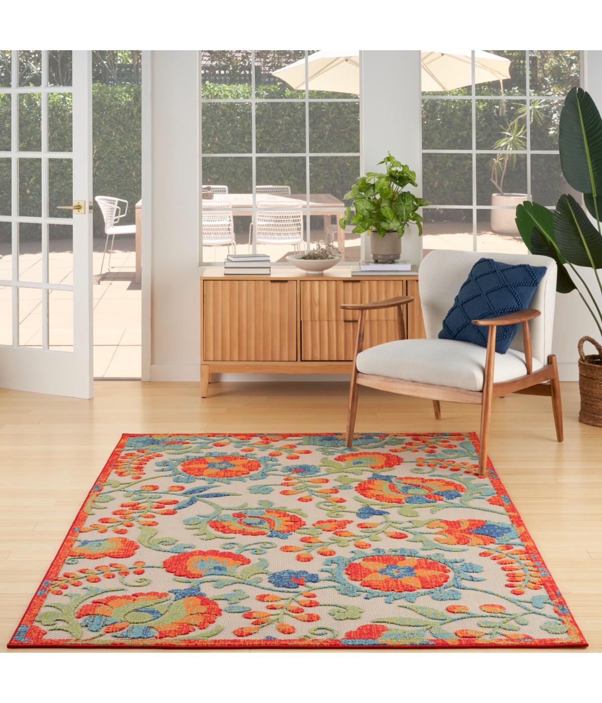  Nourison Aloha Farmhouse Rug Red Multicolor - Red Multicolor - Bonton