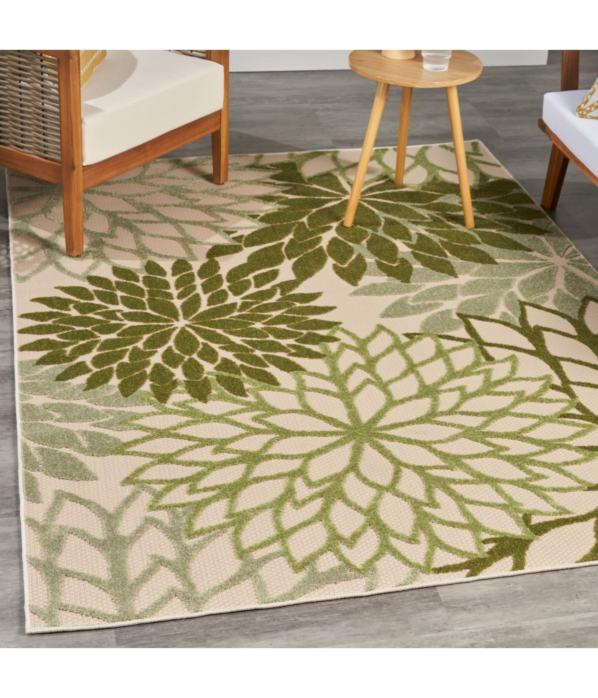  Nourison Aloha Tropical Rug Ivory Green - Ivory Green - Bonton