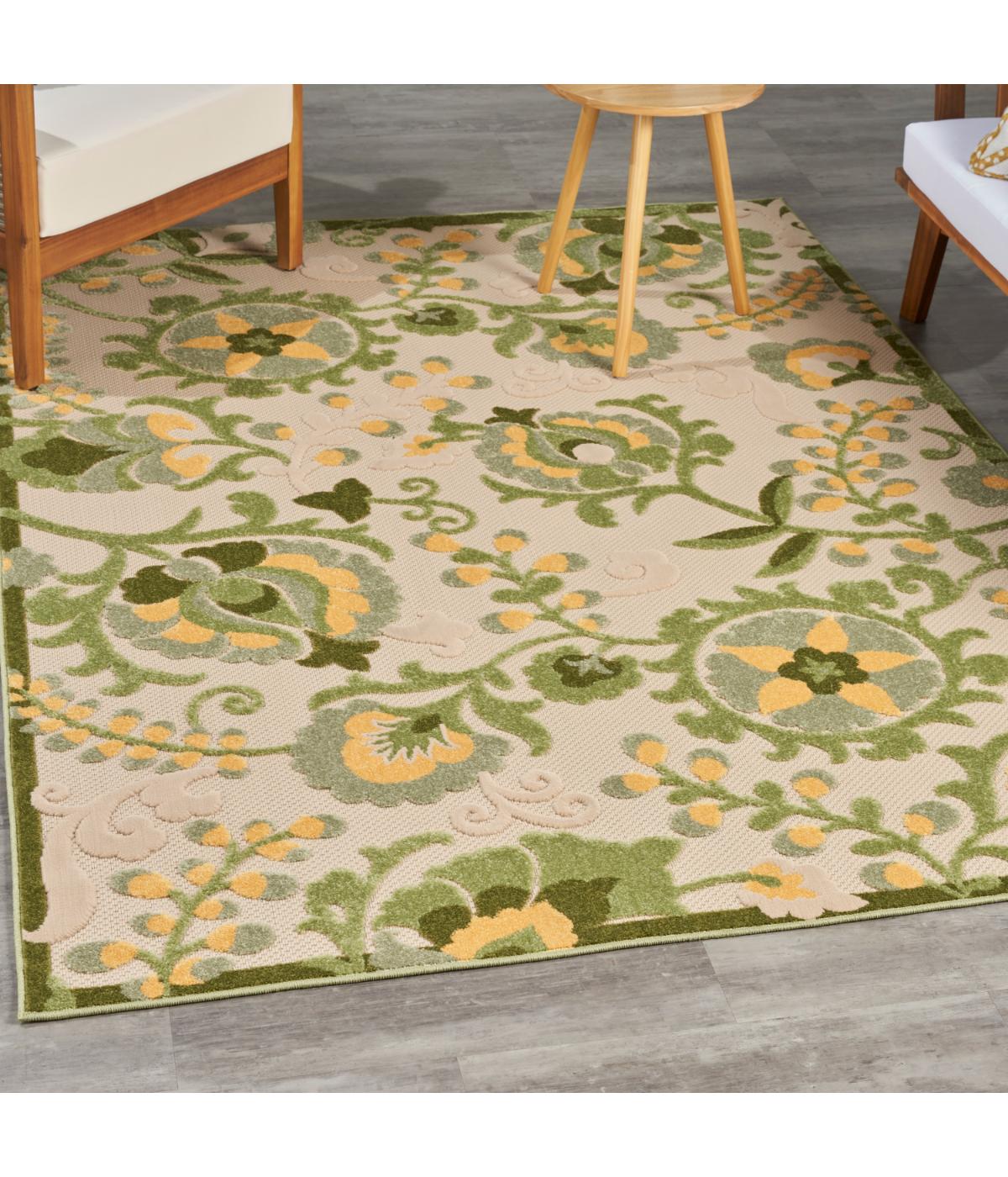  Nourison Aloha Outdoor Rug Ivory Green - Ivory Green - Bonton