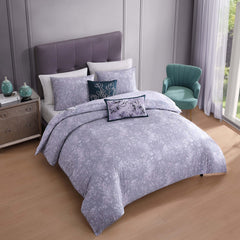 Jewel Toned Florals 5 Piece Reversible Comforter Set