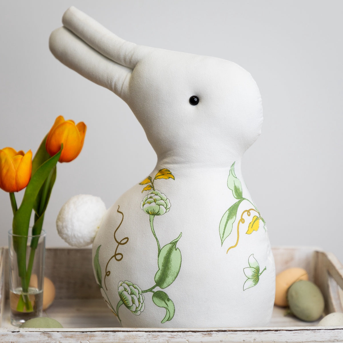  Northlight Plush Soft Floral Rabbit Spring Easter Decoration - 14