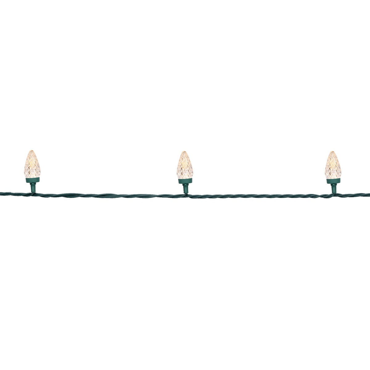  Northlight 100ct Warm White LED Faceted C9 Christmas Lights  66ft Green Wire - Default Title - Bonton