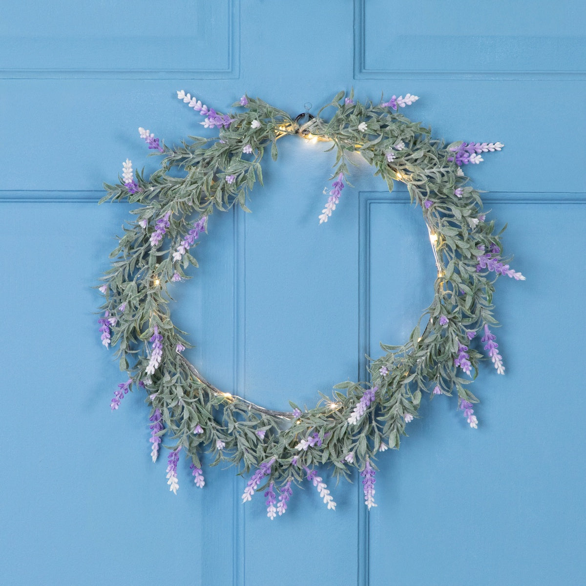  Northlight Pre-Lit Battery Operated Purple Ombre Lavender Spring Wreath- 16