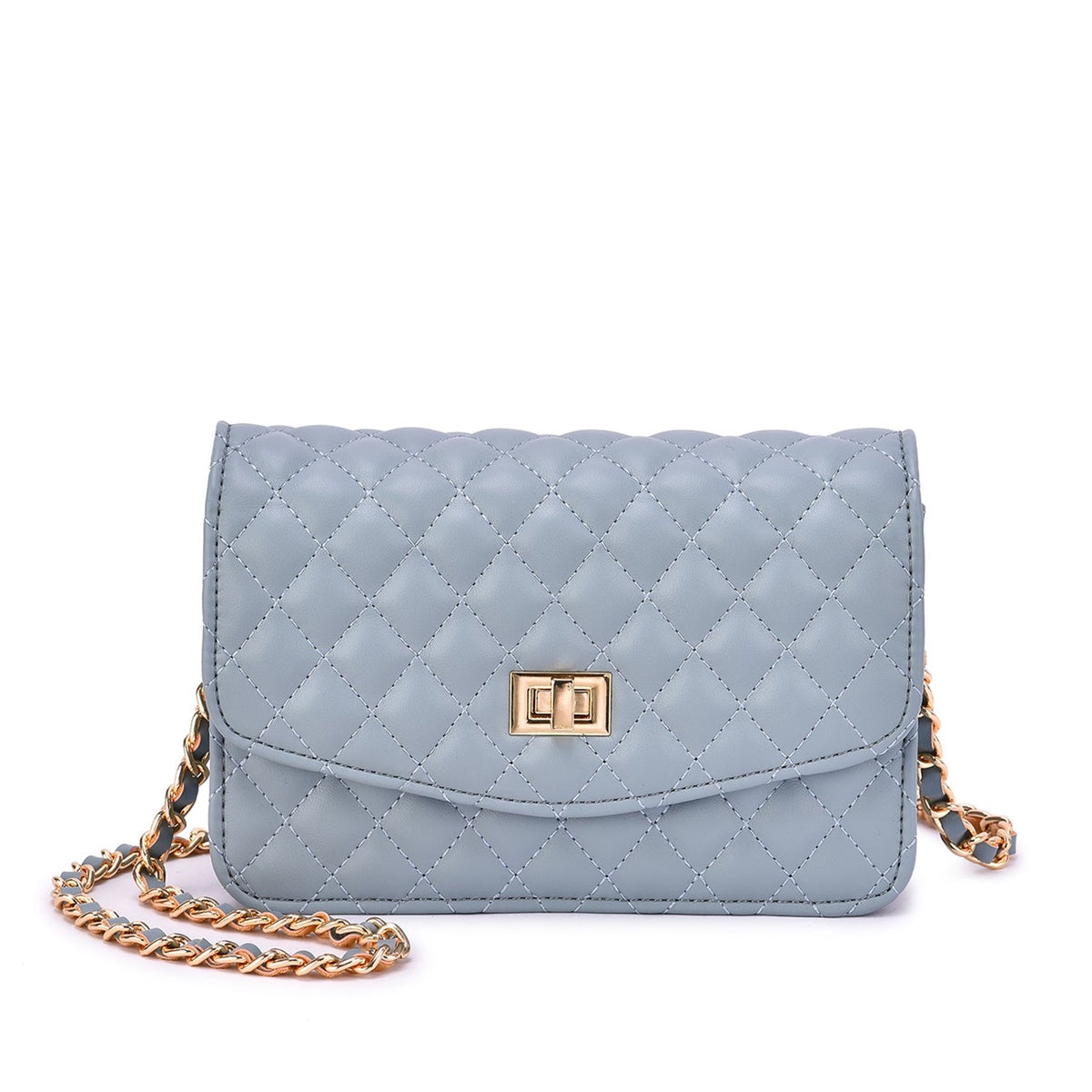  Mellow World Amanda Quilted Crossbody Clutch - White - Bonton