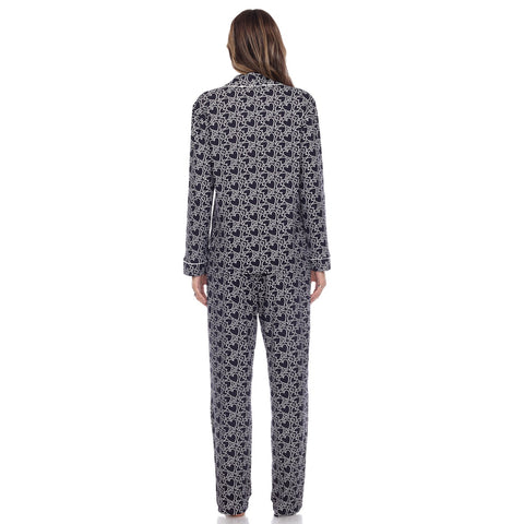 Women's Long Sleeve Heart Print Pajama Set