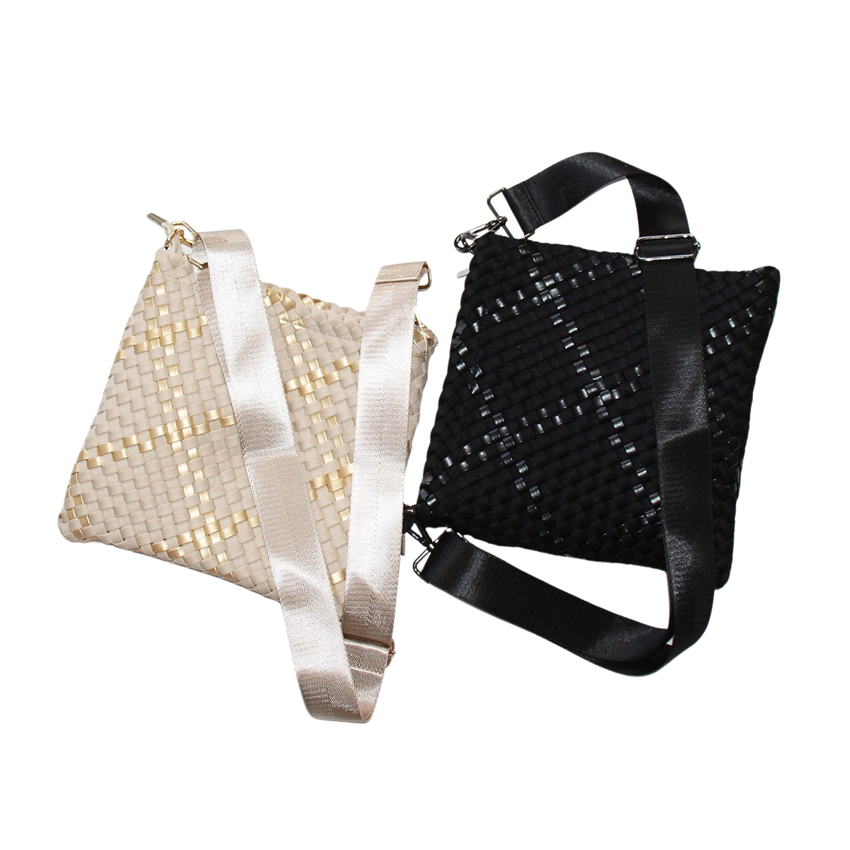  Lemonbella Faye Woven Crossbody Black - Default Title - Bonton