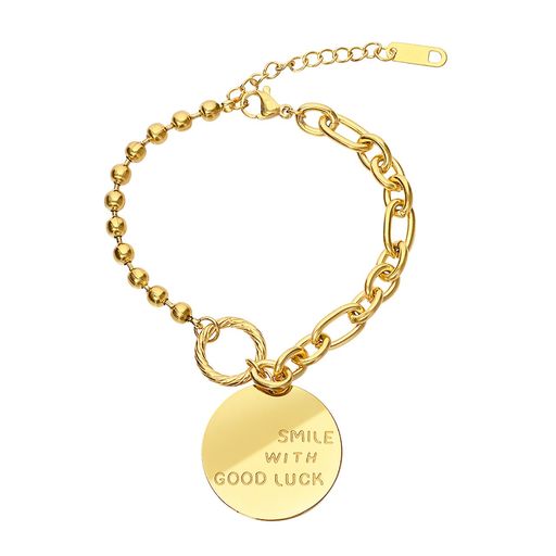  Gemesis Jewels by Edforce Ball & Link Chain Bracelet with Pendant - Gold - Bonton