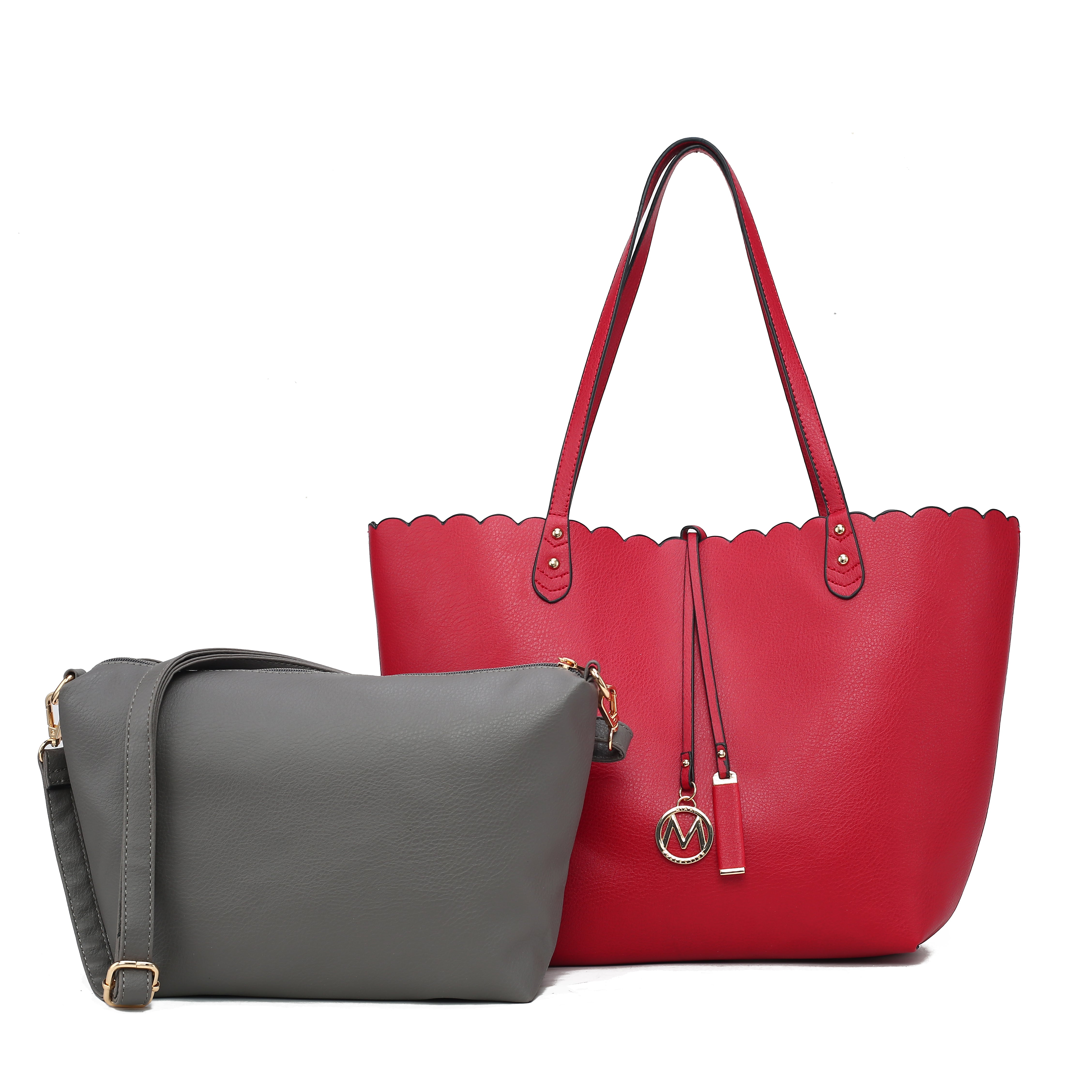  MKF Collection Amahia Reversible Tote Bag and Crossbody Set - Black - Bonton