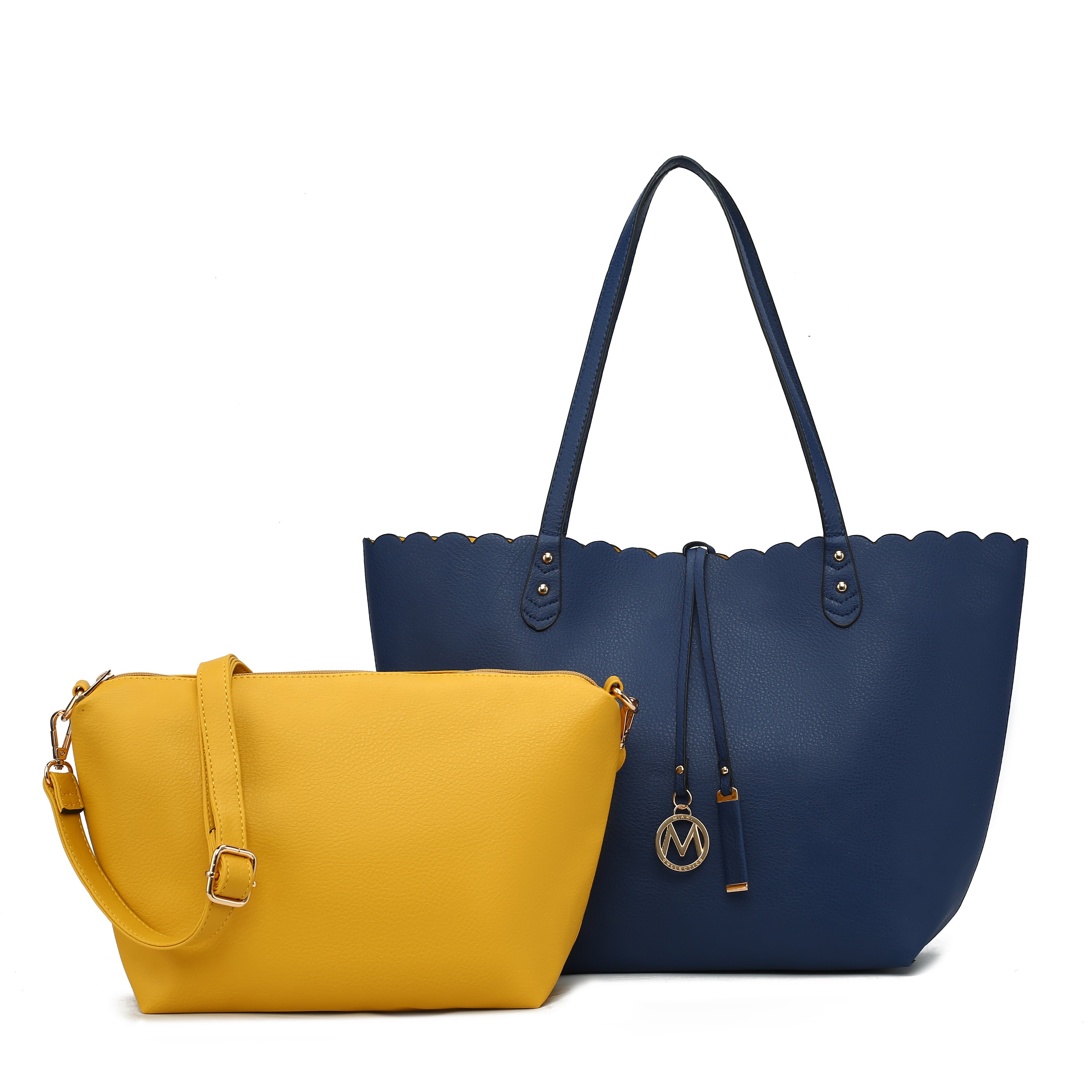  MKF Collection Amahia Reversible Tote Bag and Crossbody Set - Black - Bonton