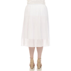 Plus Size Pleated Chiffon Midi Skirt