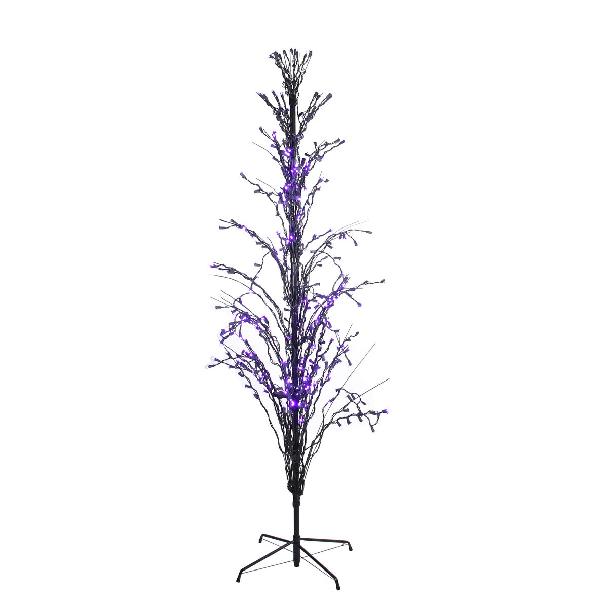  Northlight Pre-Lit Cascade Outdoor Halloween Twig Tree - 6' - Purple Lights - Default Title - Bonton