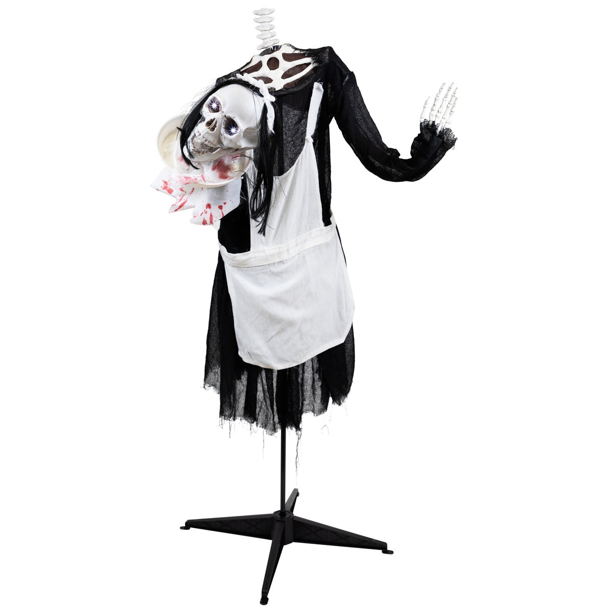  Northlight LED Animated Head-in-Hand Skeleton Maid Halloween Decoration - 57