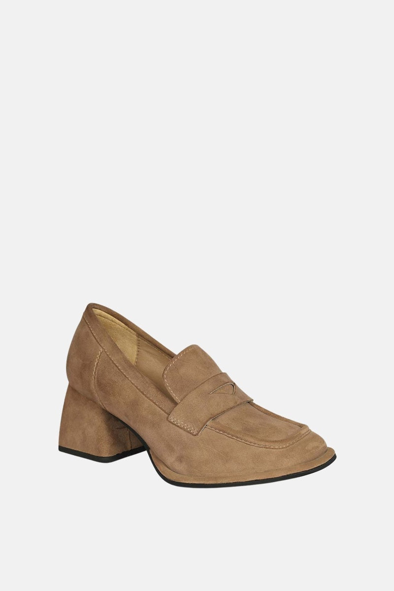  Saint G Viviana Suede - Heel Loafers - Dark Taupe - Bonton