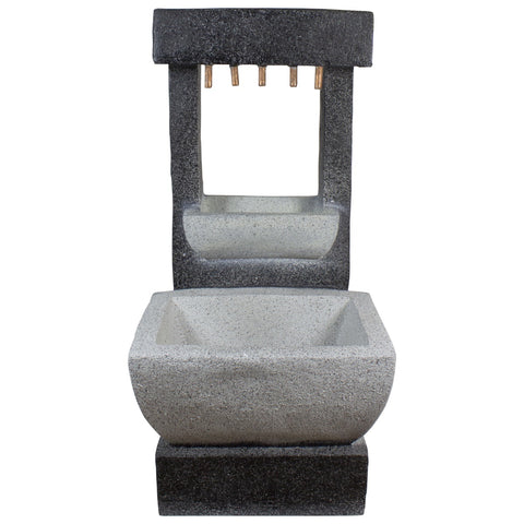 LED Lighted Rainfall Outdoor Water Fountain With Planter - 26"