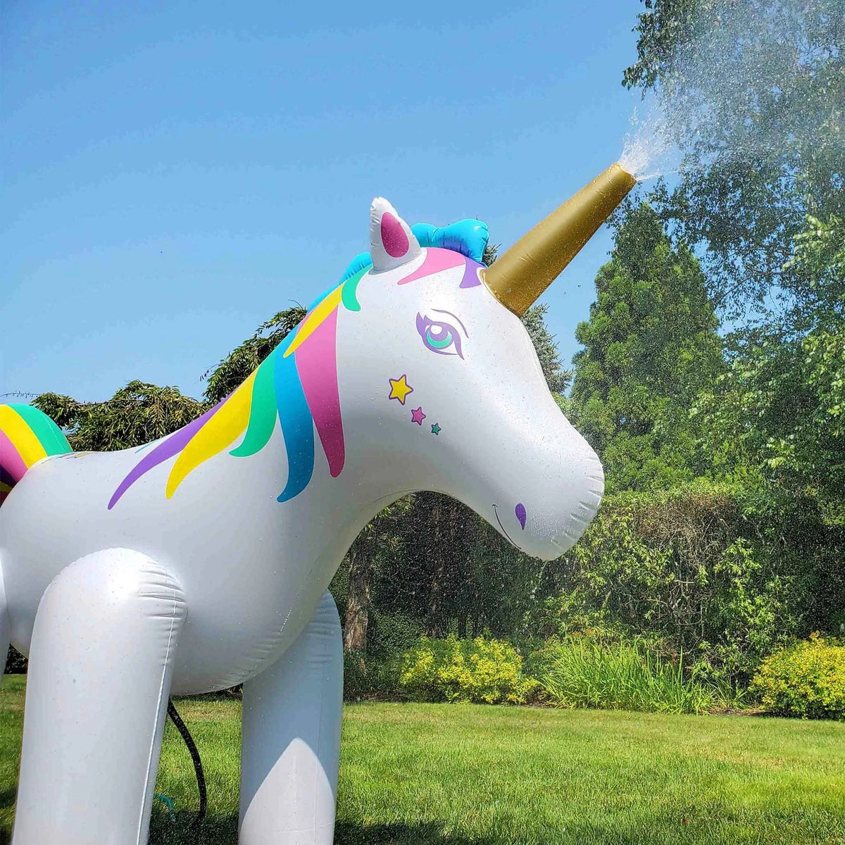  Swimline Rainbow Unicorn Outdoor Inflatable Lawn Sprinkler - 6' - Default Title - Bonton