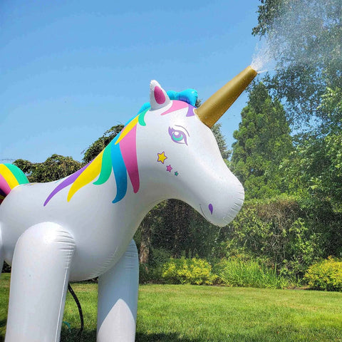Rainbow Unicorn Outdoor Inflatable Lawn Sprinkler - 6'