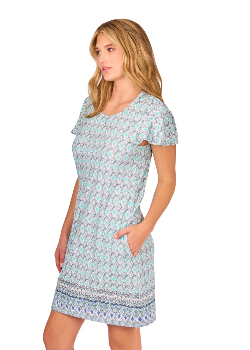  Cabana Life Amalfi Coast Ruffle Short Sleeve Dress - XS - Bonton