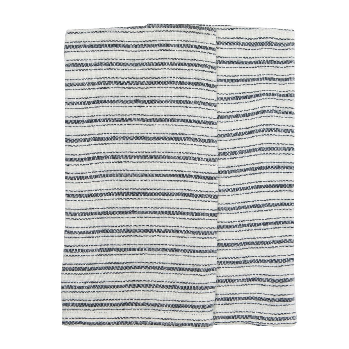  Caravan Boat Stripe Towels, Set of 2 - White & Blue - Bonton