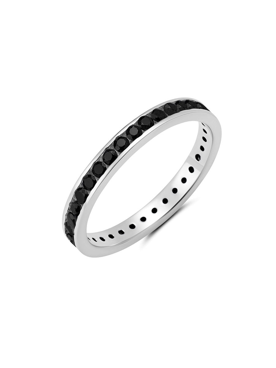  CRISLU Black CZ Eternity Band in Platinum - XX - Bonton