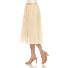 Women's Chiffon Pleated Midi Skirt