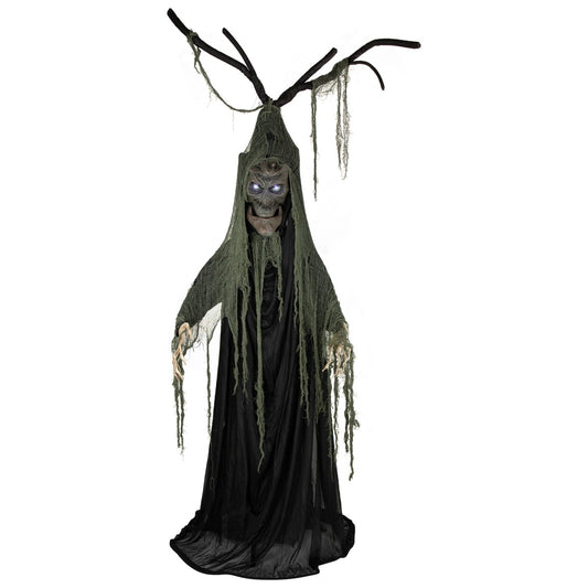 Animated Tree Man With Flashing Eyes Halloween Decoration - 7' - LED White Lights