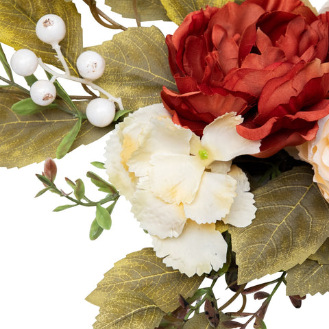 21" Autumn Harvest Artificial Floral Fall Foliage Twig Wreath