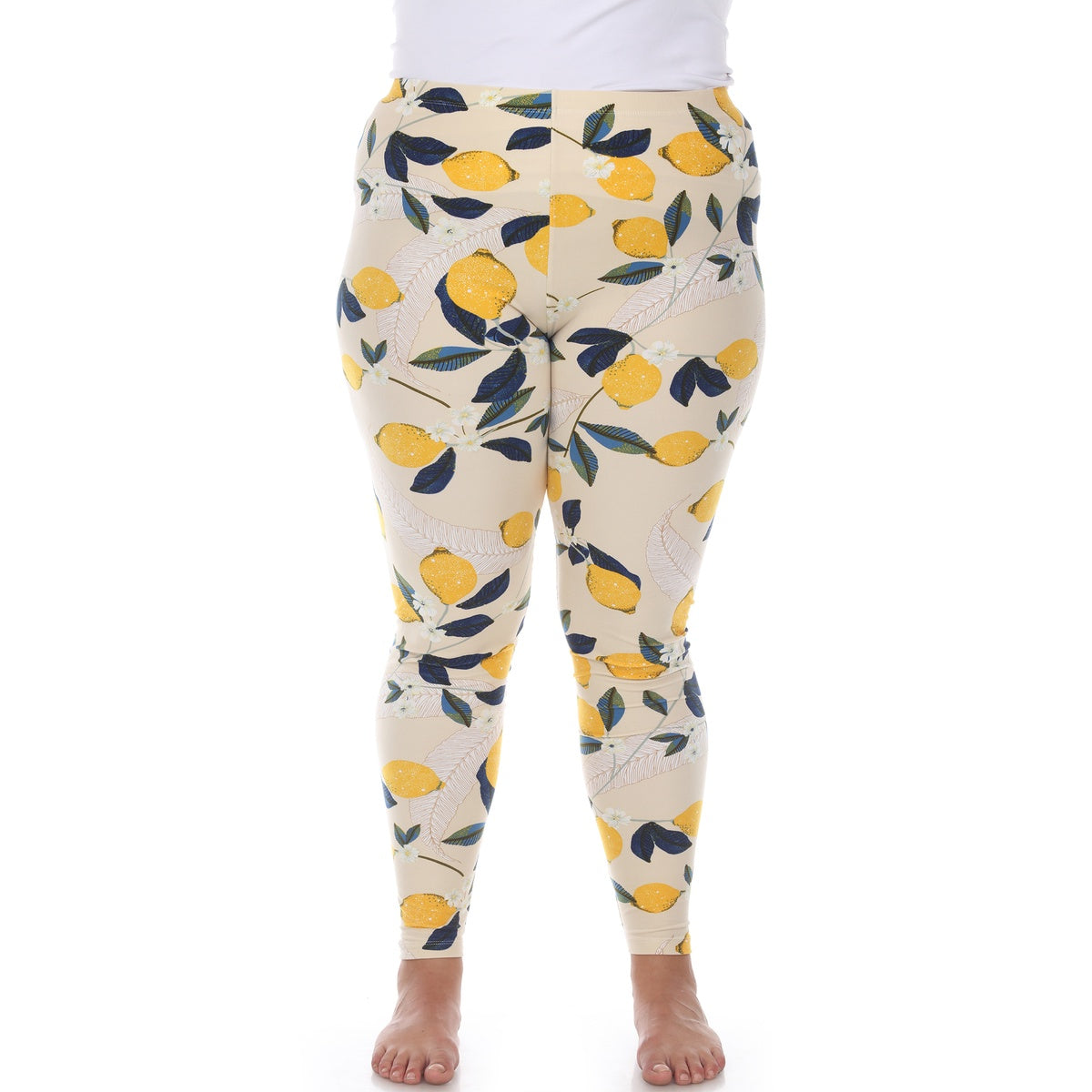  White Mark Plus Size Super Soft Tropical Printed Leggings - one size - Bonton