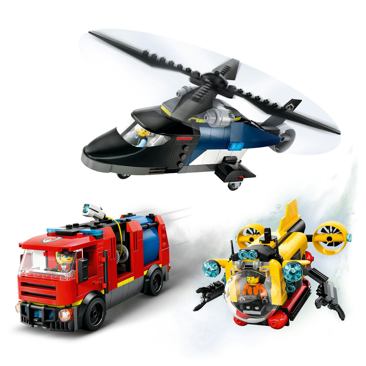  LEGO LEGO® City Helicopter, Fire Truck & Submarine Remix Toy Building Set 60462 - LEGO City - Bonton