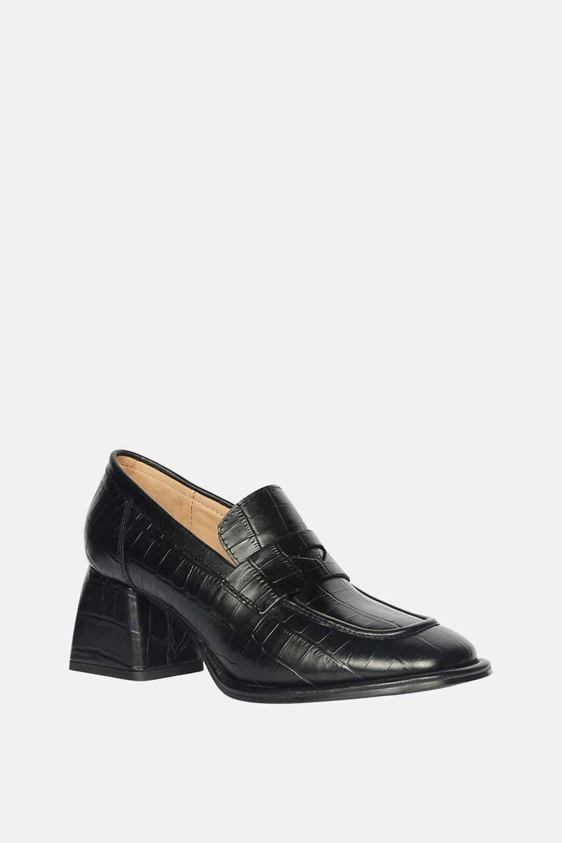  Saint G Viviana Croco - Heel Loafers - Black - Bonton