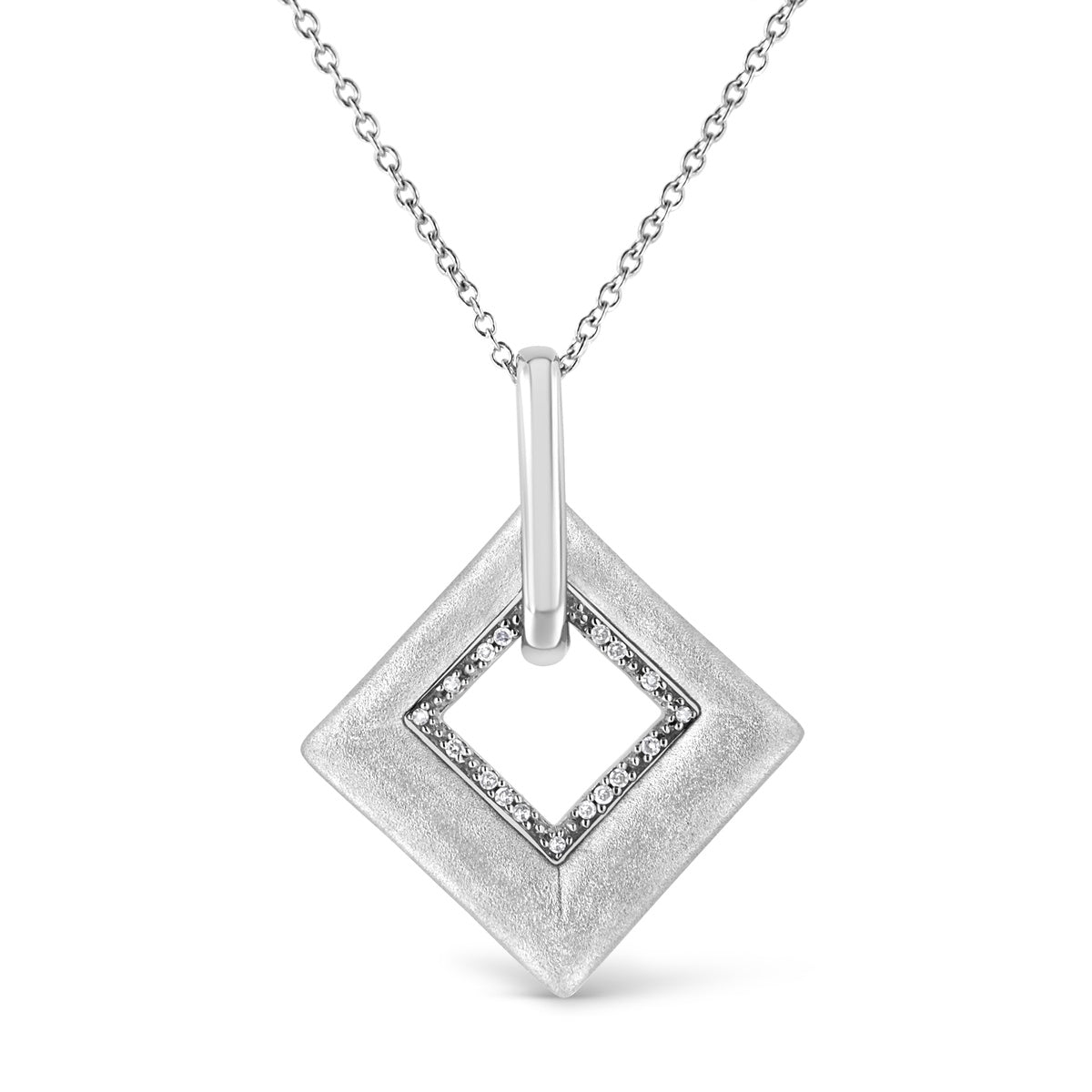  Haus of Brilliance .925 Sterling Silver Pave-Set Diamond Accent Kite Shape 18