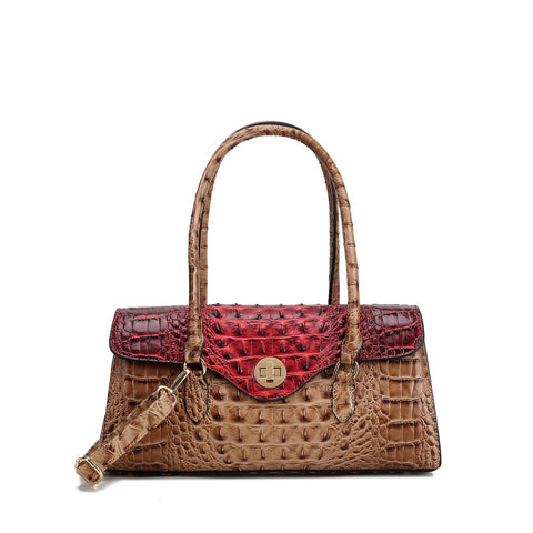 Liviana Croc-Embossed Shoulder Bag