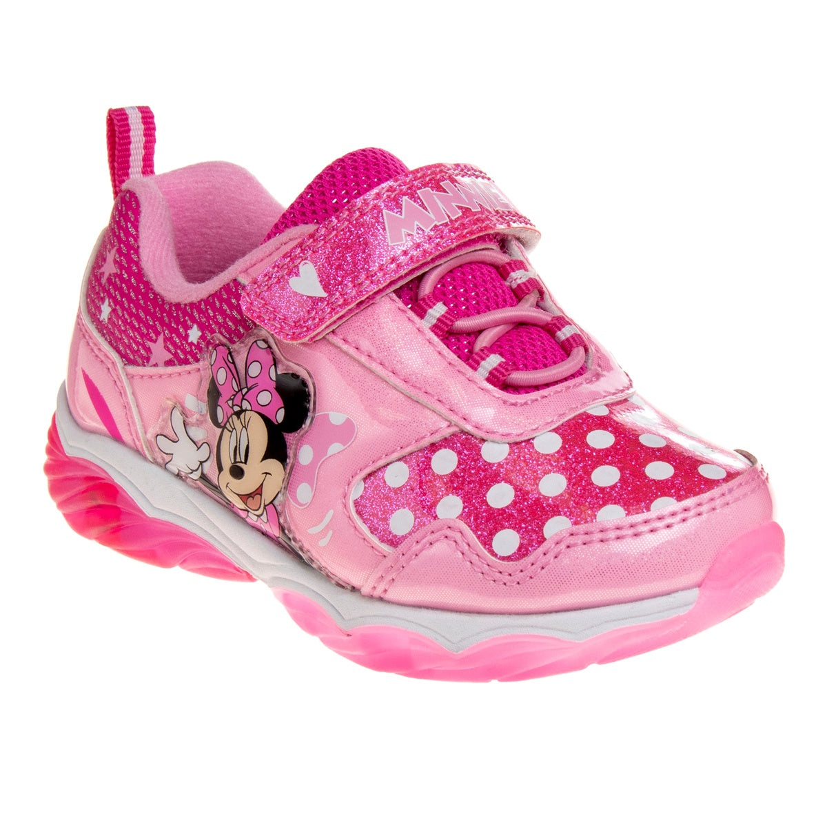  Josmo Disney Girls Minnie Mouse Light Up Laceless Running Shoes (Toddler/Little Girl) - 7 - Bonton