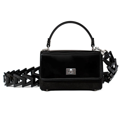 Lili Bag - Black Patent & Suede