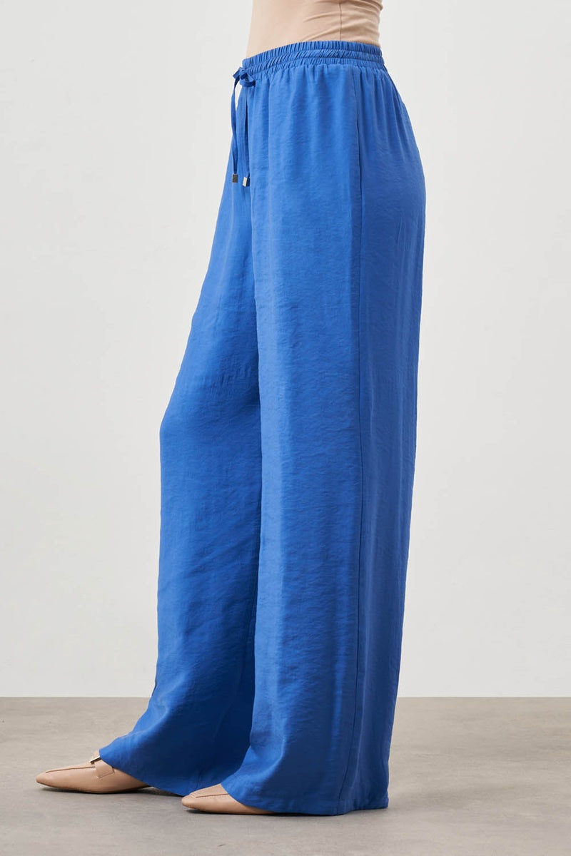  Mizalle Mizalle- Wide Leg Pants - Blue - Bonton