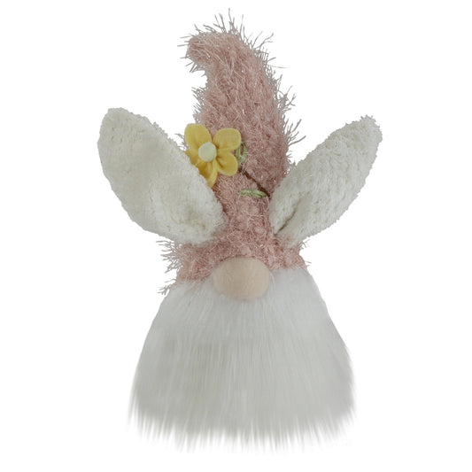 Easter and Spring Gnome Head With Bunny Ears - 12" - Pink and White