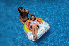 Inflatable Rainbow Cloud Ring Swimming Pool Float - 37"