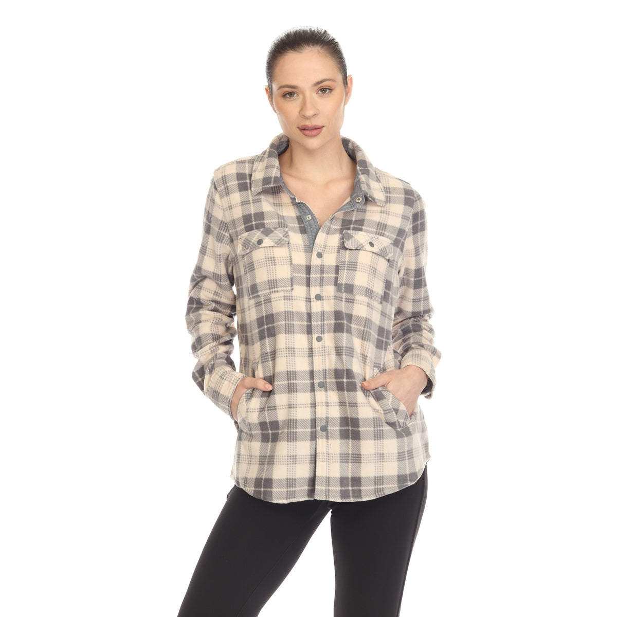  White Mark Women's Flannel Plaid Shirts - S - Bonton